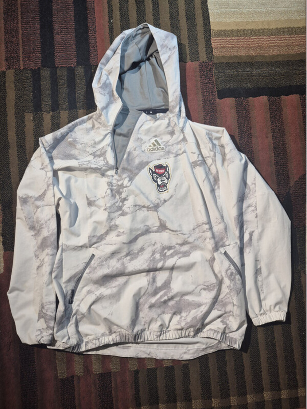 Adidas NC State Wolfpack Hooded Anorak Jacket Men's M White